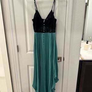 Elegant Black and Teal Women's Dress